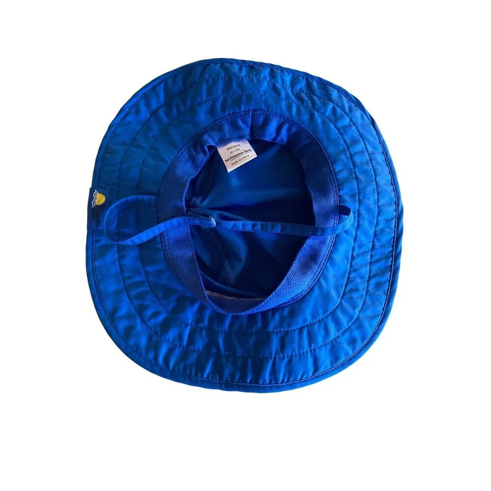 Sun‎ Protection Zone Kids Blue Shark Print Bucket Hat 50+ UPF Adjustable Strap